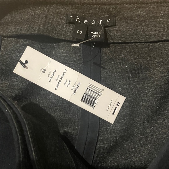 NWT Theory Gantrima Suede Navy A-line Midi Wrap Skirt - Picture 4 of 5